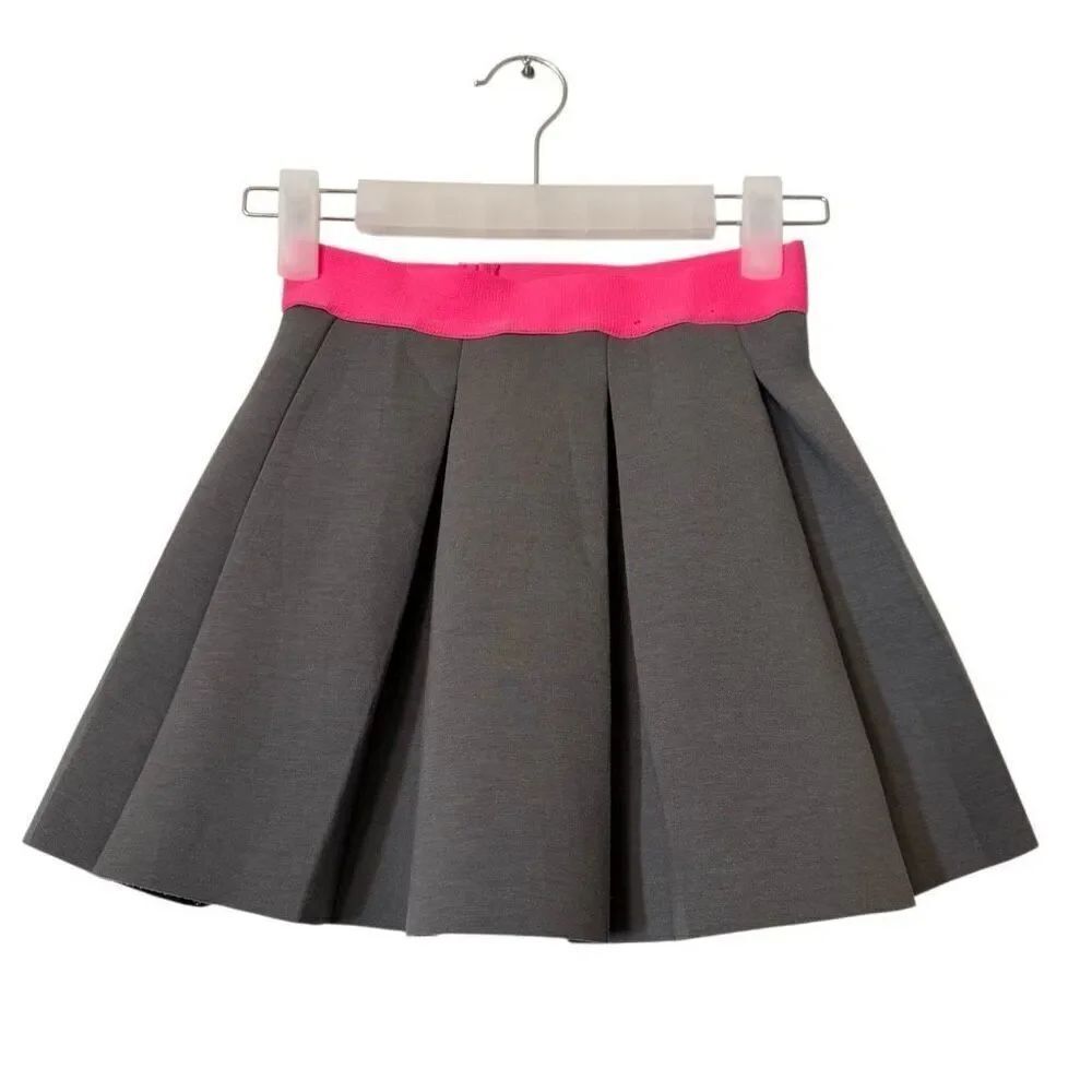 Tucker and Tate Girls Elastic Waist Pleated Pull-on Skirt Gray Pink Size 7